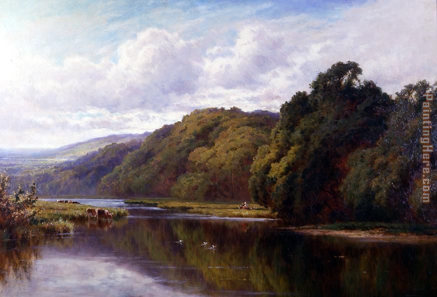 Sleeping Waters, The River Wey painting - Henry H. Parker Sleeping Waters, The River Wey art painting